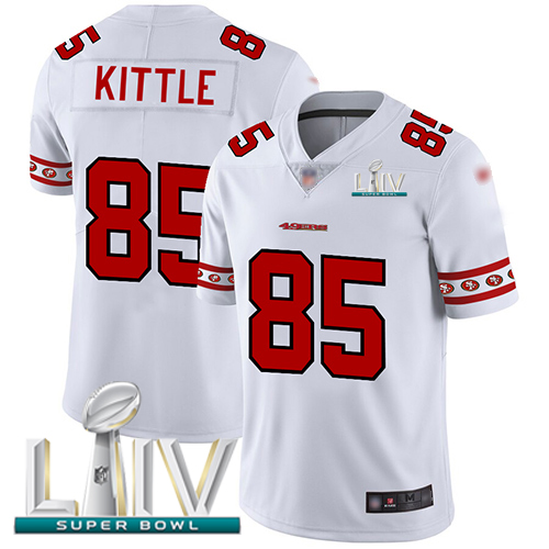 San Francisco 49ers Nike 85 George Kittle White Super Bowl LIV 2020 Men Stitched NFL Limited Team Logo Fashion Jersey